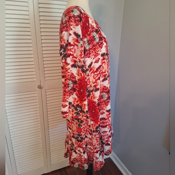 Takara Multicolor Boho Ruffle Dress Sz Large - Picture 3 of 5